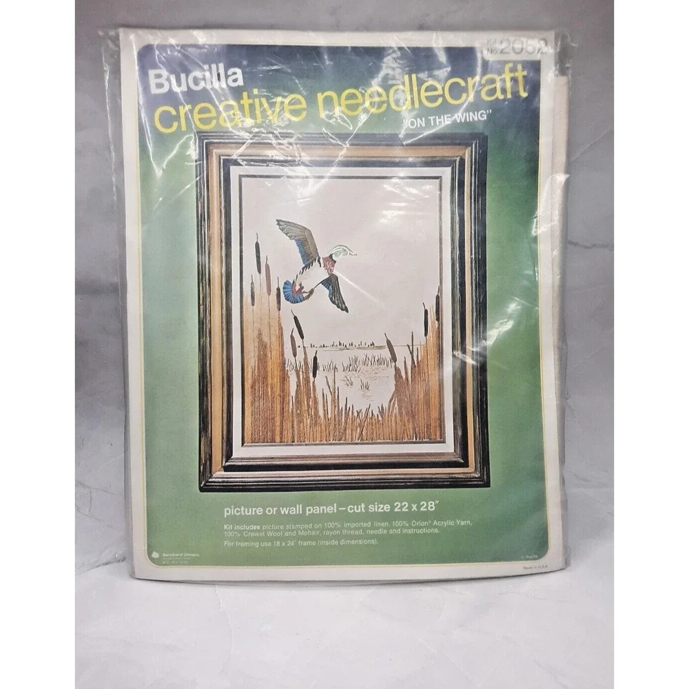 Vintage Bucilla Creative Needlecraft Kit On The Wing Picture Duck